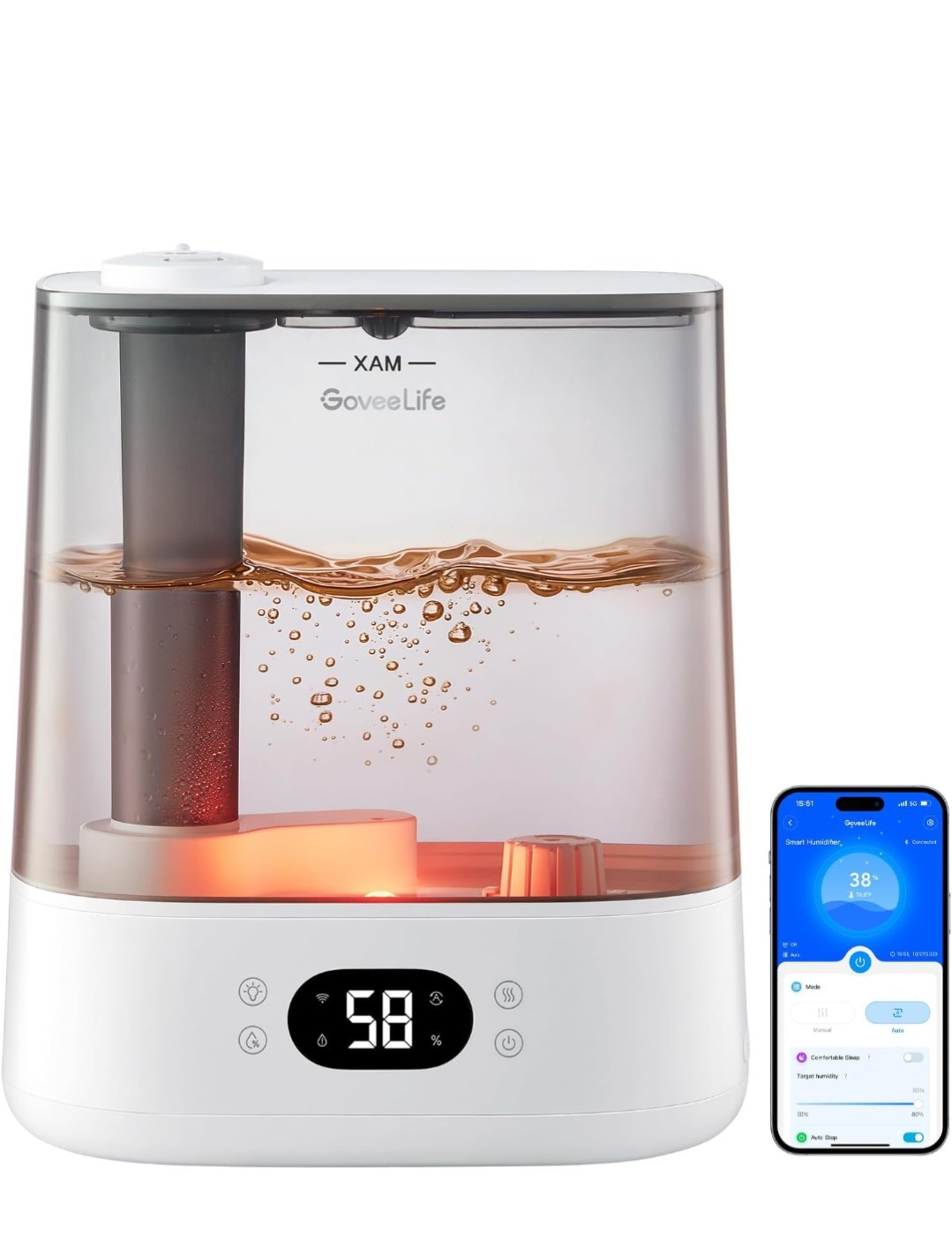 GoveeLife Smart Humidifiers for Bedroom, 6L Cool Mist Top Fill for Large...