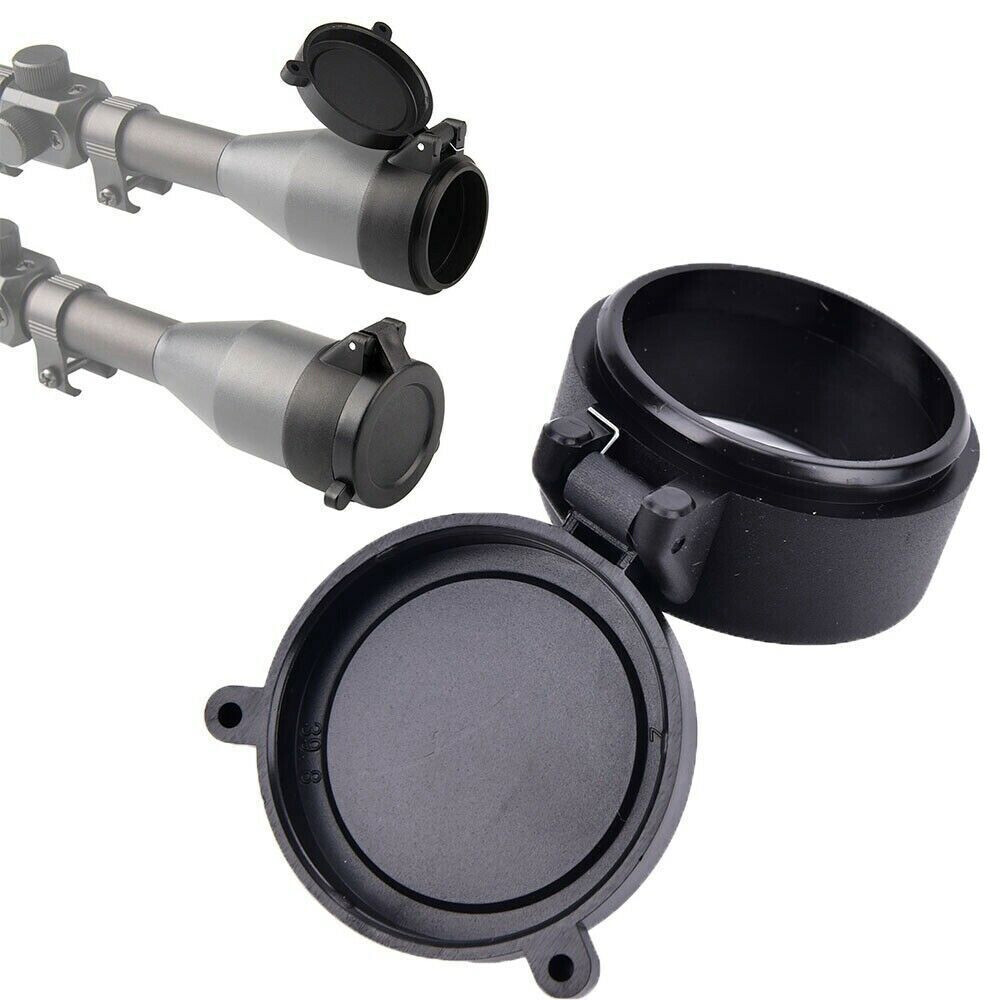 2Pcs Flip Up Scope Covers Rifle Scope Protect Objective Cap Lens Cover US