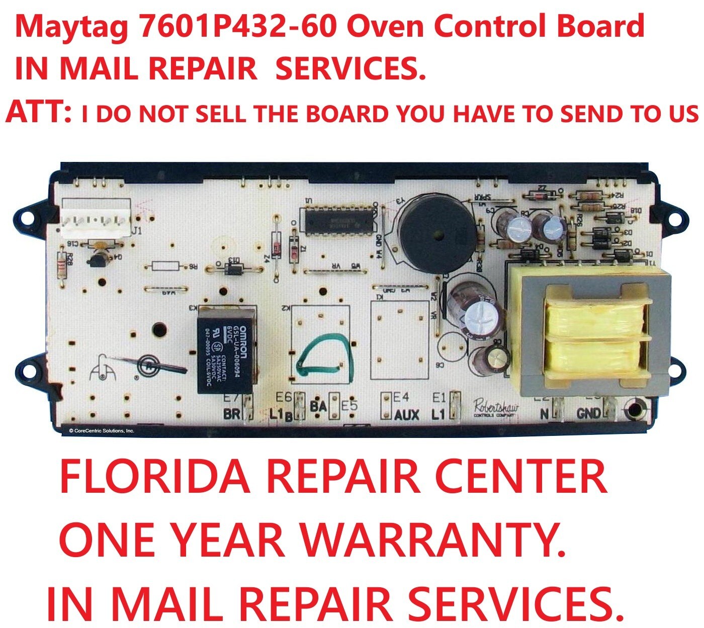 "IN MAIL Repair Service" for Maytag Oven / Range Control Board 7601P432-60