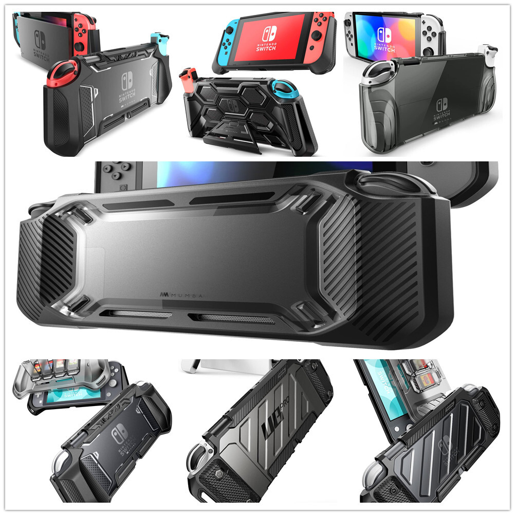 For Nintendo Switch or OLED or Lite Grip Case Hard Shell Protective Cover BLACK