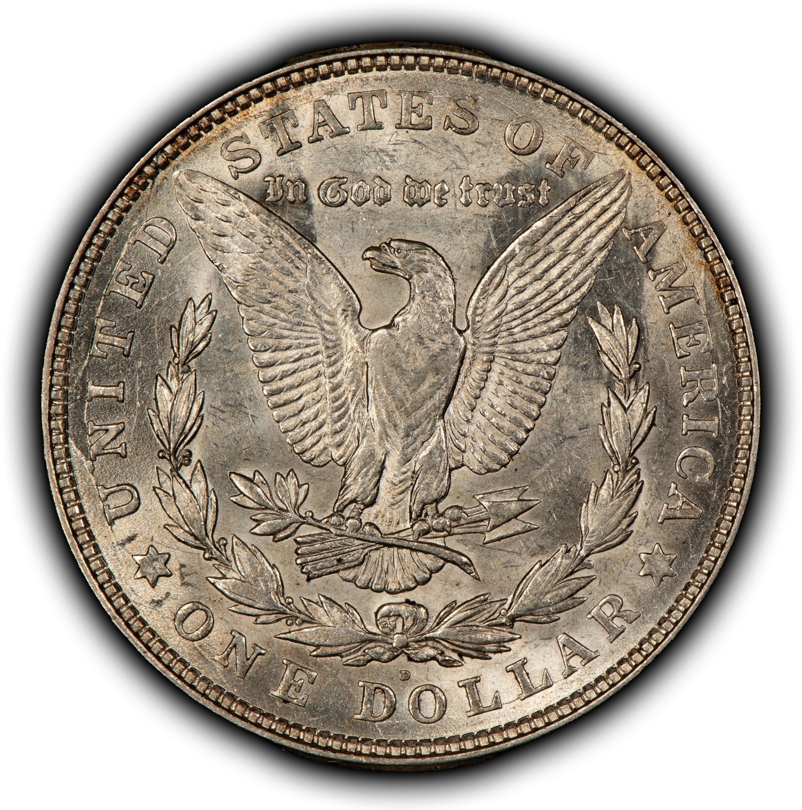 1921-D $1 Morgan Silver Dollar - VAM-1I1 Die Break N United - SKU-D6579