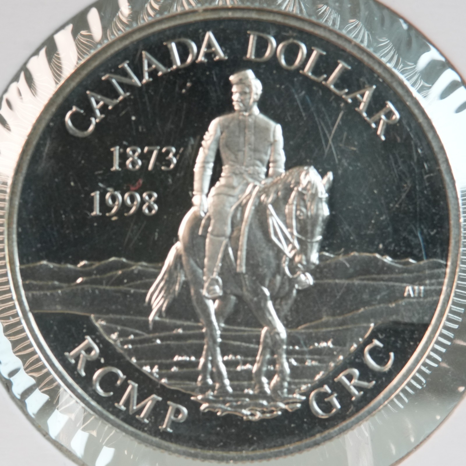 Canada 1998 Proof Silver dollar, RCMP, .7487 oz silver