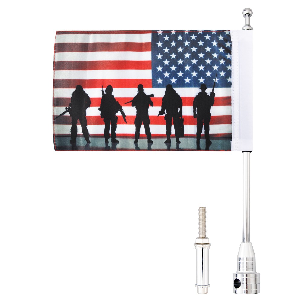 Motorcycle Flag Pole Luggage Rack Mount For Harley Trike Touring Electra Glide