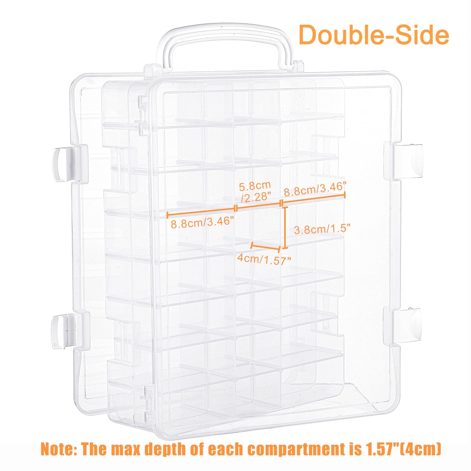 New brothread Double-Sided Storage 1x48 (Dividers Removable), Clear
