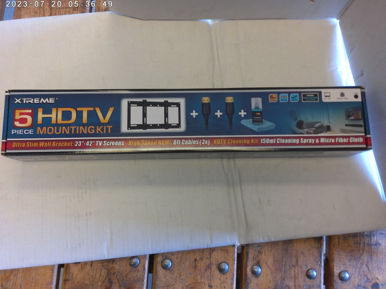 Wall mount for TV 23"- 42" New with (2) 6ft HDMI cables and cleaning kit