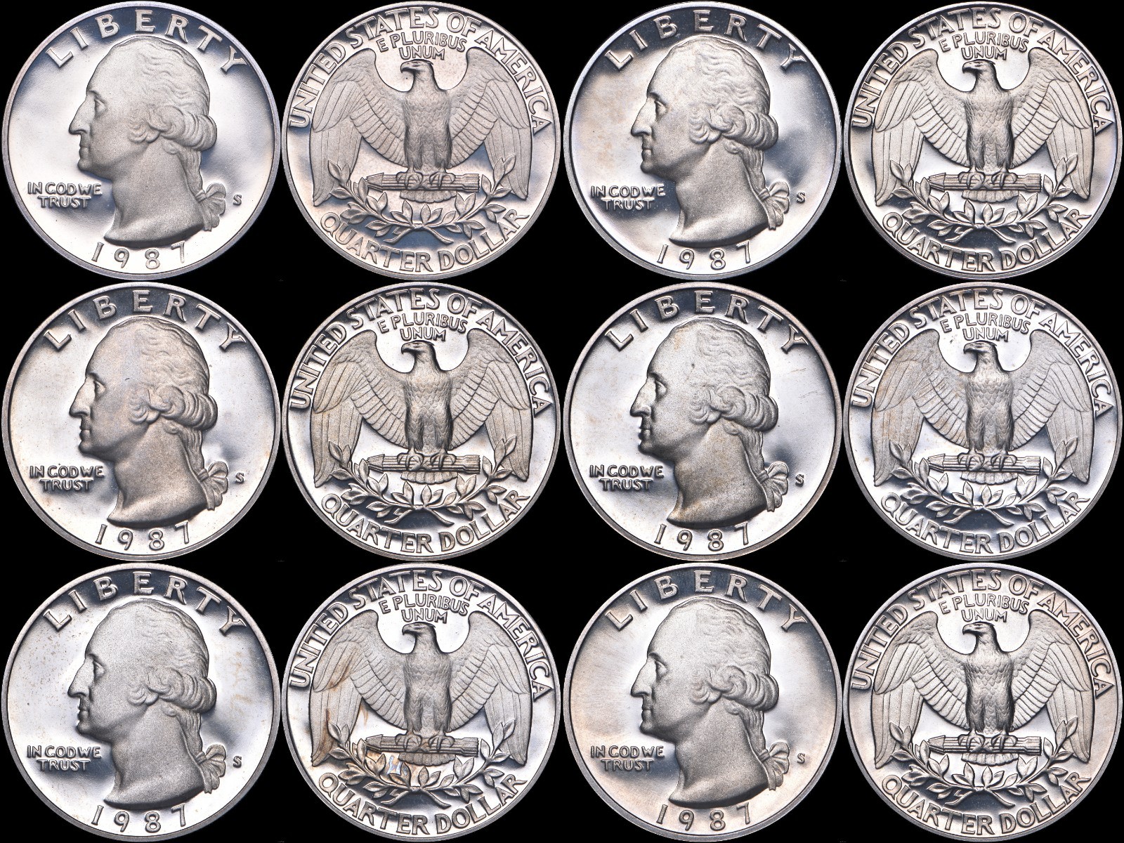 1987 S Washington Quarter CLAD Proof GEM BU DCAM (1) From Proof Sets