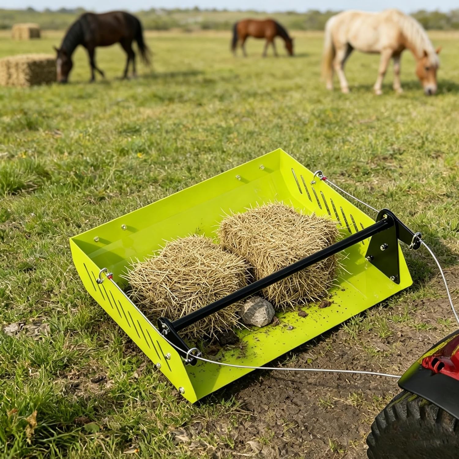 Horse Manure Scoop Tow Behind Heavy Duty Horse Pasture Cleaner Yard Sweeper New