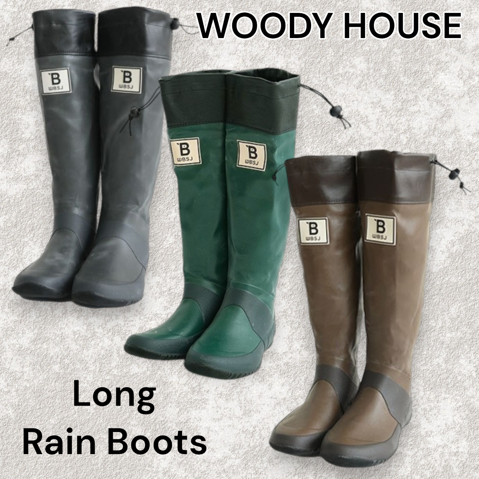 WOODY HOUSE Long Rain Boots Wild Bird Society of Japan BIRDING BOOTS NEW