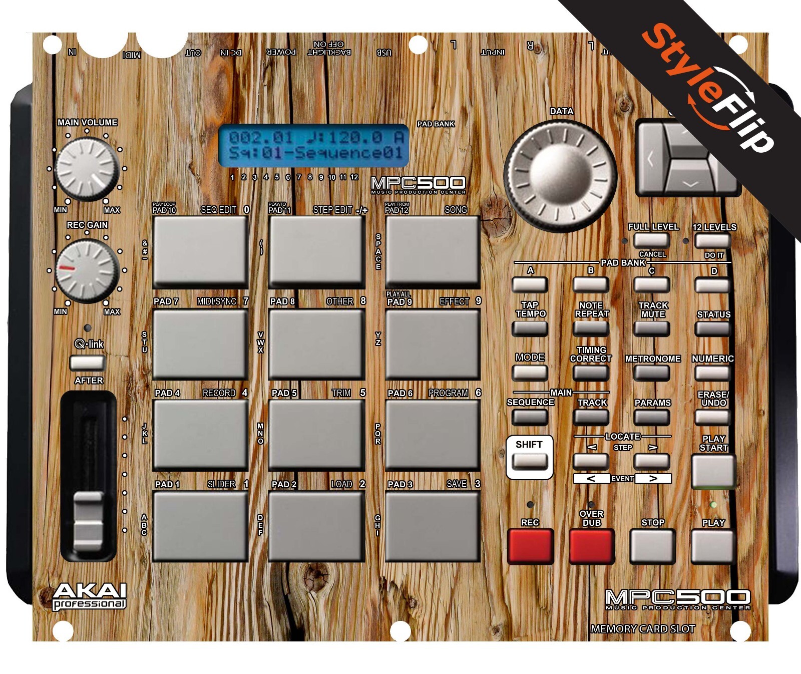 Akai MPC-500  | Wood 4 | Protective Decal | StyleFlip Skins