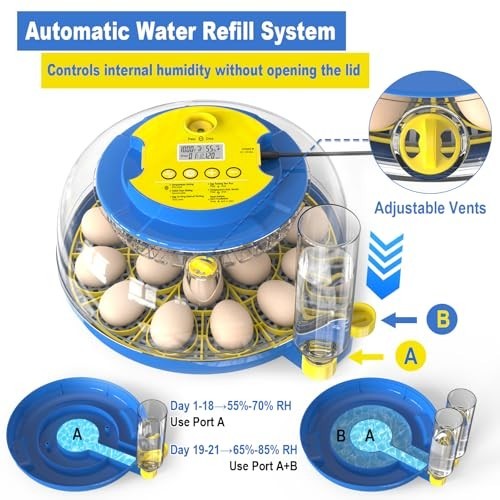 Incubators for Hatching Eggs, Egg Incubator with Automatic Egg Turning and Humid