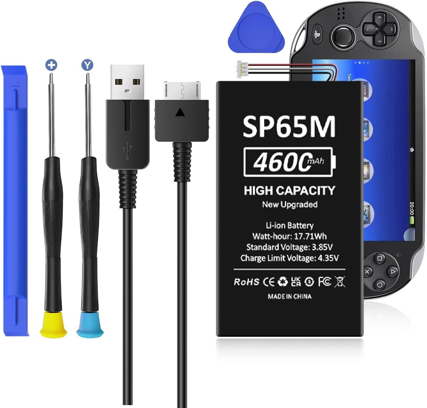 PS Vita 1000 Battery Replacement Kit High Capacity Rechargeable Gaming