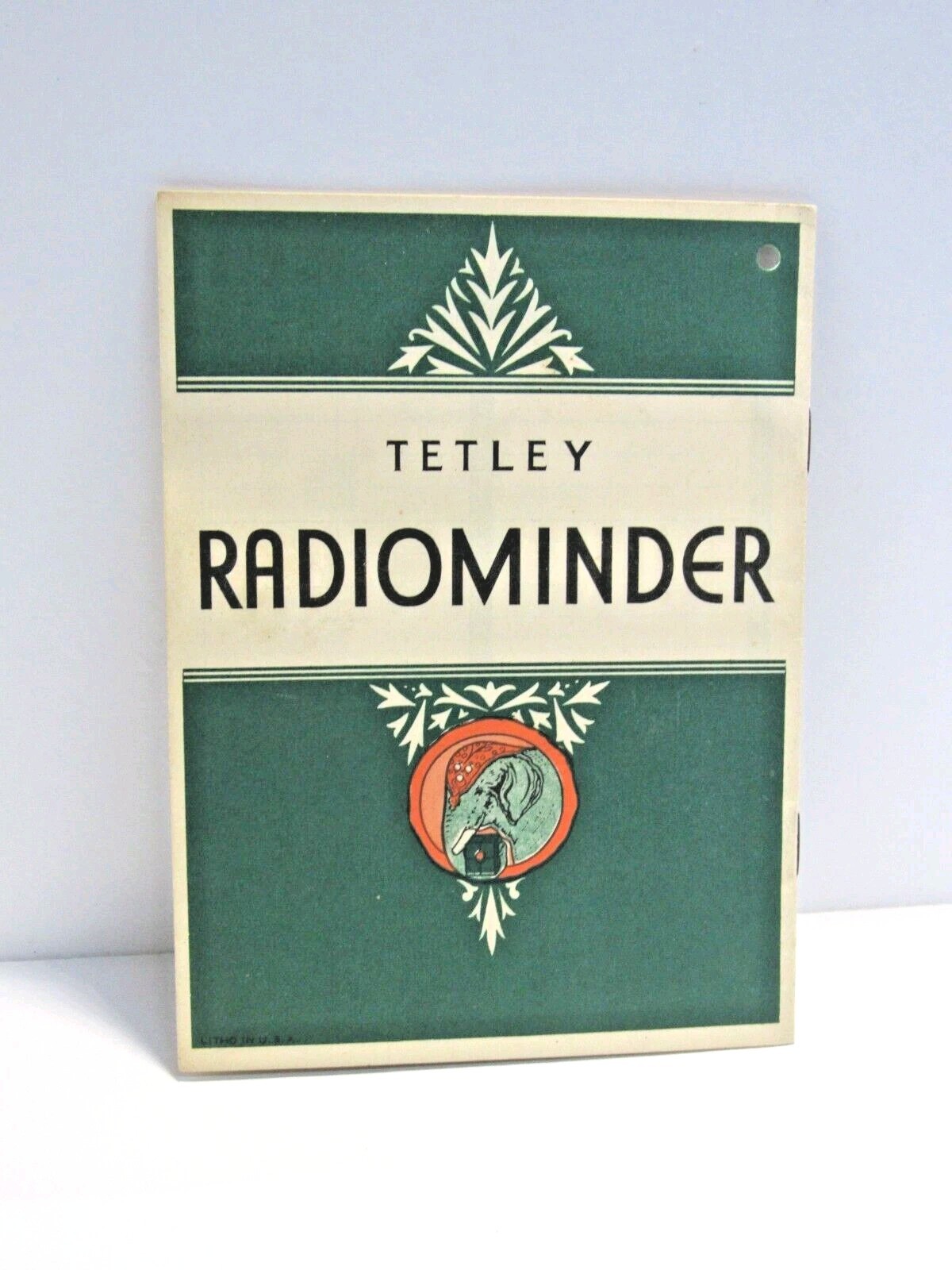 Rare Vintage 1930  Tetley Radiominder Radio Minder Tetley Tea Program  #F2-2