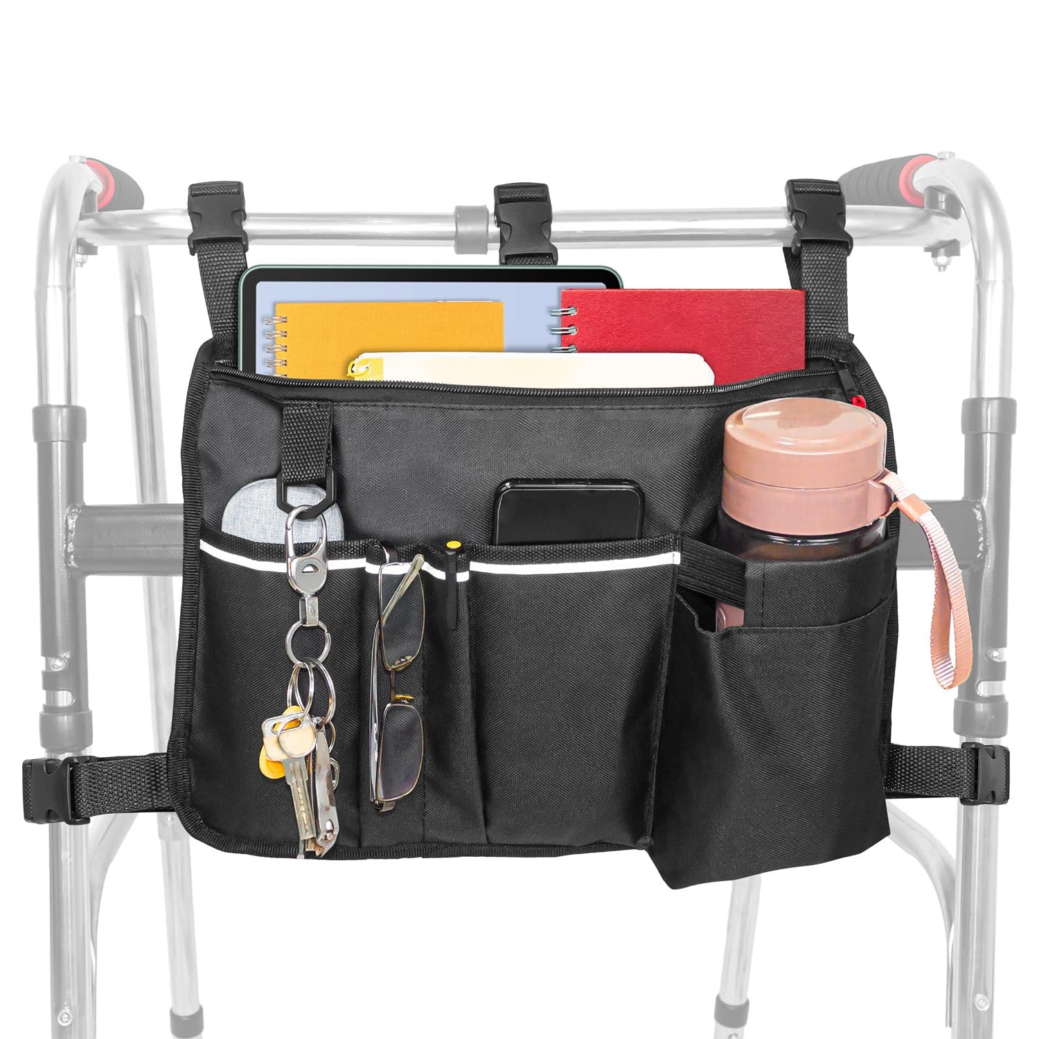 TONINT Large Walker Bag with Water Cup Holder,Walker Basket,Walker Accessorie...