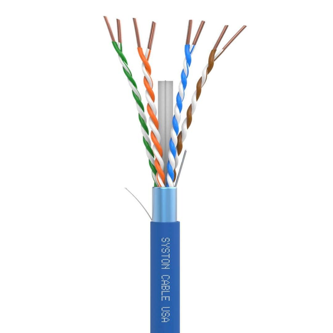 Syston CAT 6A+ F/UTP Ethernet Cable Shielded CMR 750 MHz Bulk 20/50/100/150ft