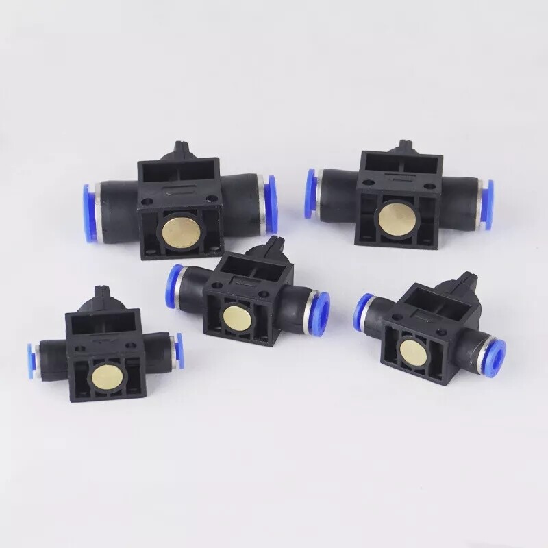 5PCS 4/6/8/10/12mm Pneumatic in Line Ball Valve Hose Push-in Fittings Connectors