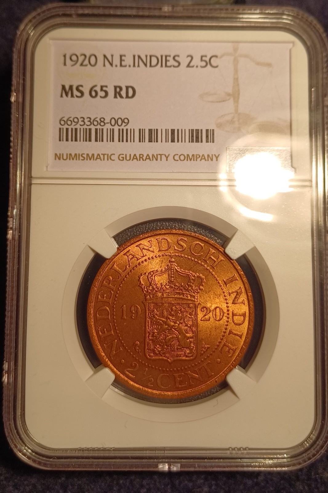 1920 NGC MS 65 Red Netherlands East Indies Pictures & website Indonesia Gem Unc