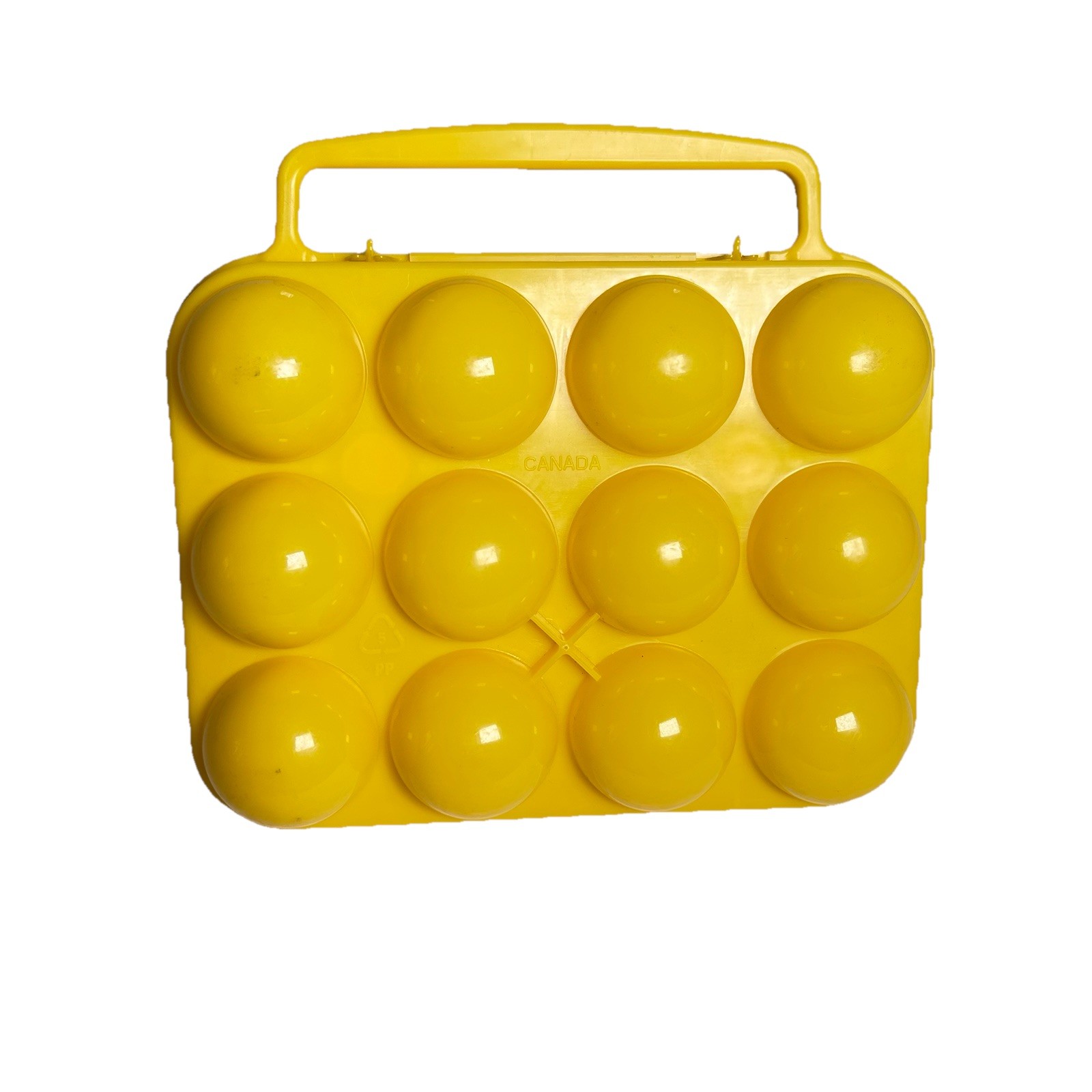 Camping Travel Egg Carton Plastic Cushioning Box Handle Holds One Dozen NEW
