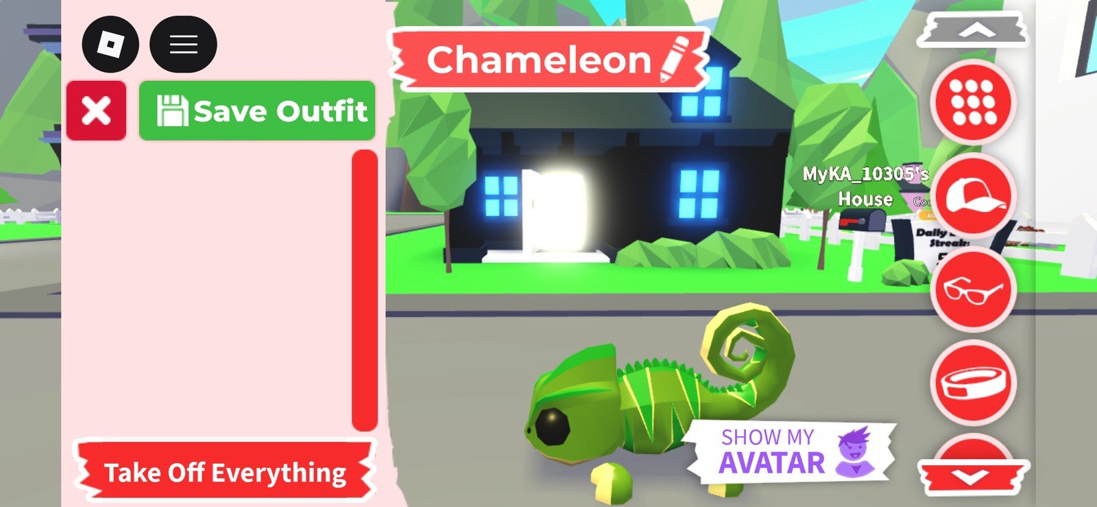 Adopt Me! Chameleon Pet send username met in adopt me