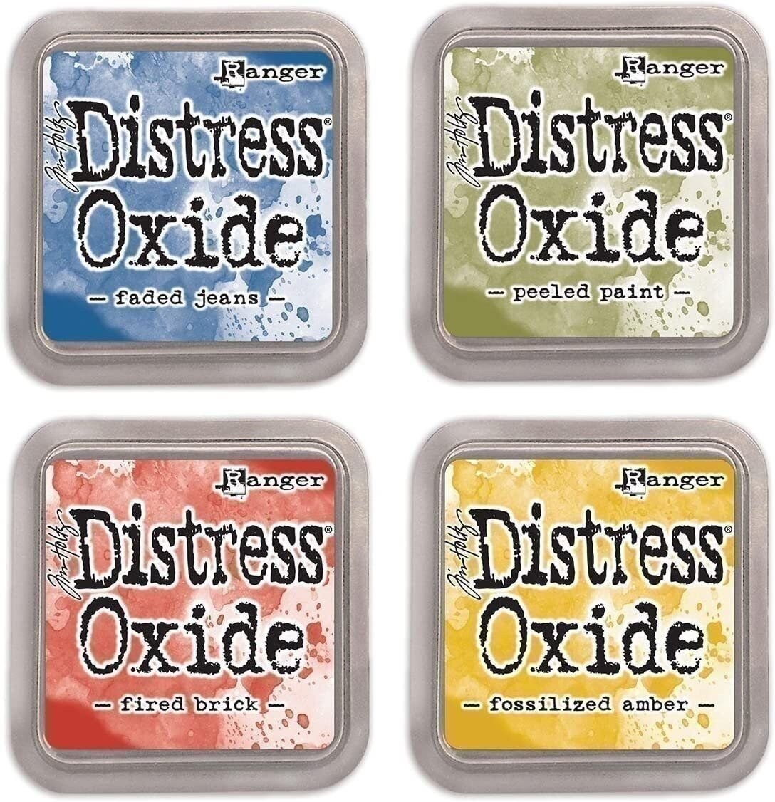 Ranger Tim Holtz Distress Oxide Bundle of 4 Ink Pads: Faded Jeans, Peeled...