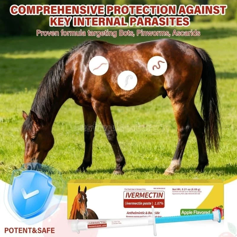 12 pack Paste Horse Dewormer Apple Flavor (6 DOSES)-1/2028
