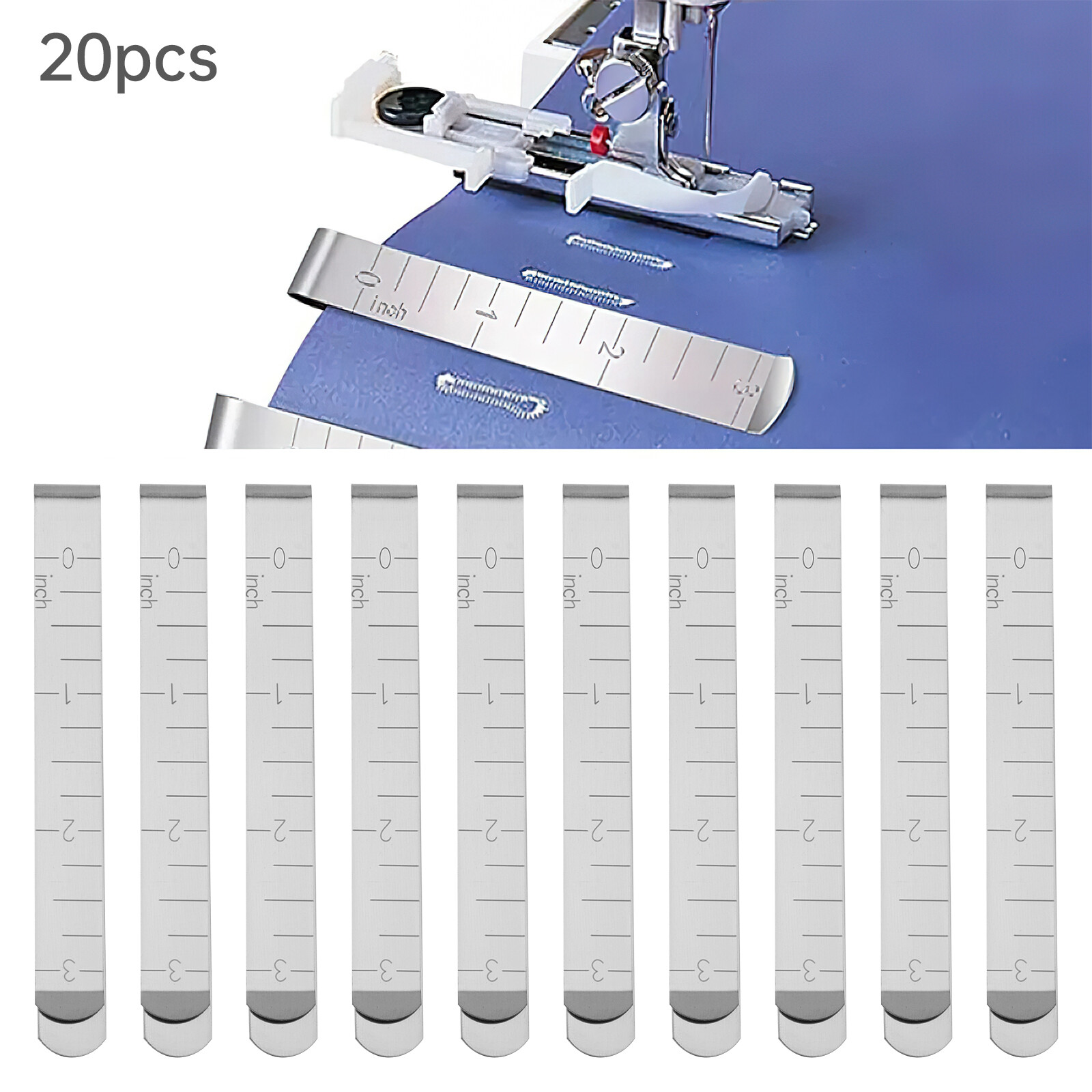 20 pcs Sewing Rulers Metal Sewing Crimping Clip 3 Inch For Handmade Clothing US