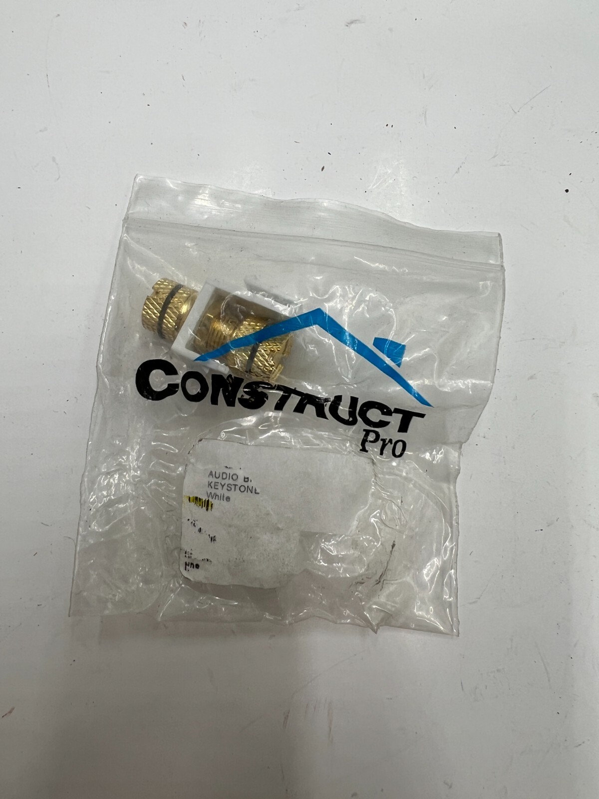 (Qty 6) Construct Pro Gold-Plated Speaker Binding Post Keystone Insert CON3029KW