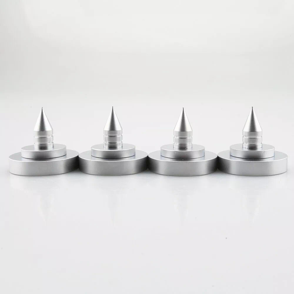 4PCS Adjustable Stainless Steel HiFi Speaker Amp Spike Isolation Feet Base Pads