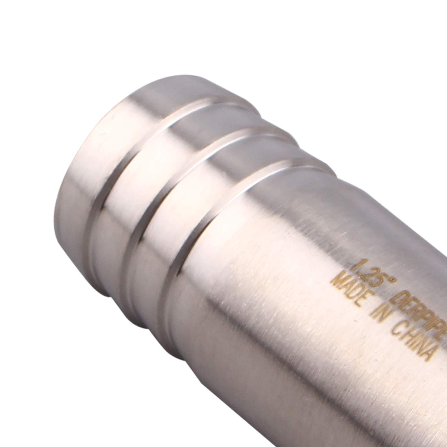 DERPIPE Stainless Steel 1-1/4" Hose Barb, straight splice extend tubing fitti...