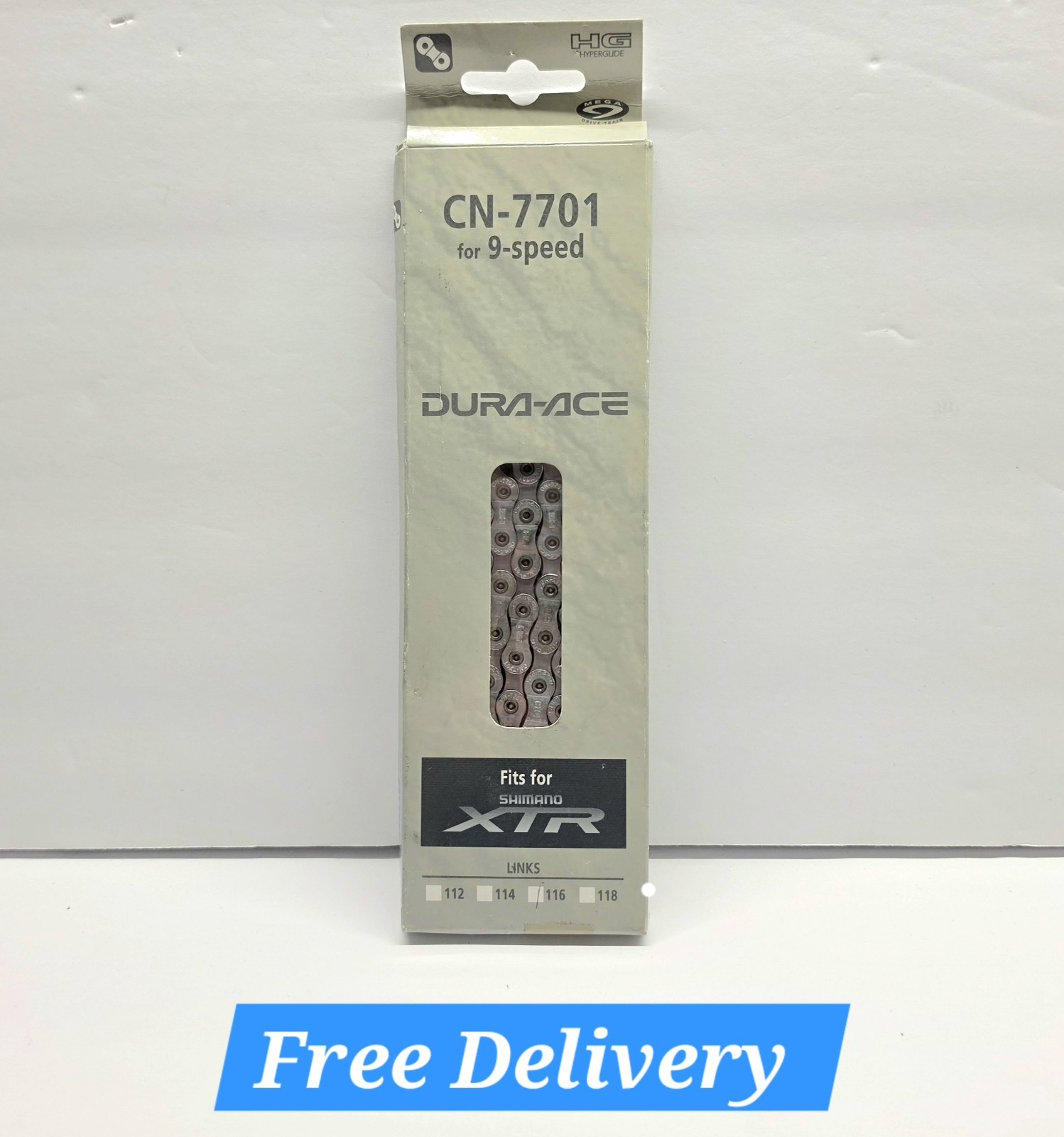 Shimano Dura-Ace XTR Chain CN-7701 NOS 9-Spd 116 Links NEW US Seller Sealed