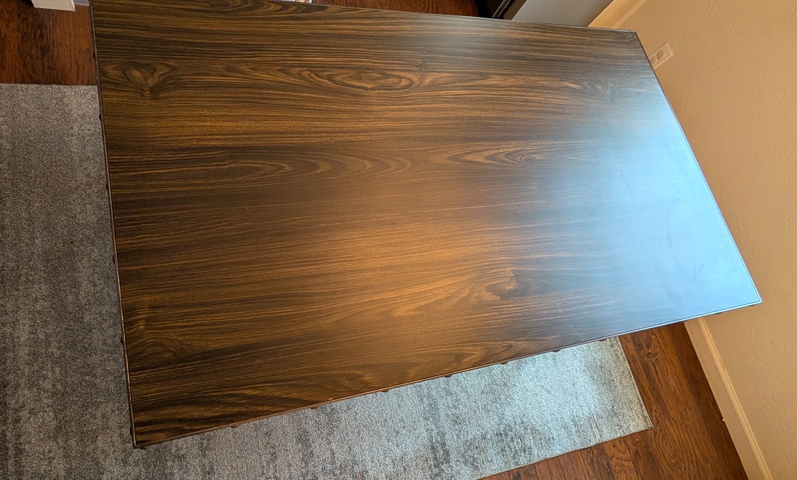 Dark Faux Wood Dining Table - Studded