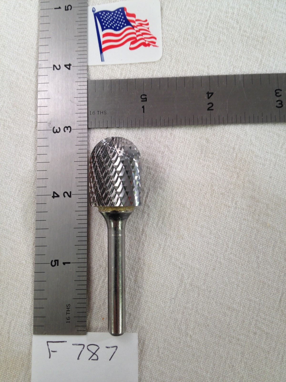 1 NEW FALCON / SGS 1/4" SHANK CARBIDE BURR SC-7 DOUBLE CUT. RADIUS END (F787)
