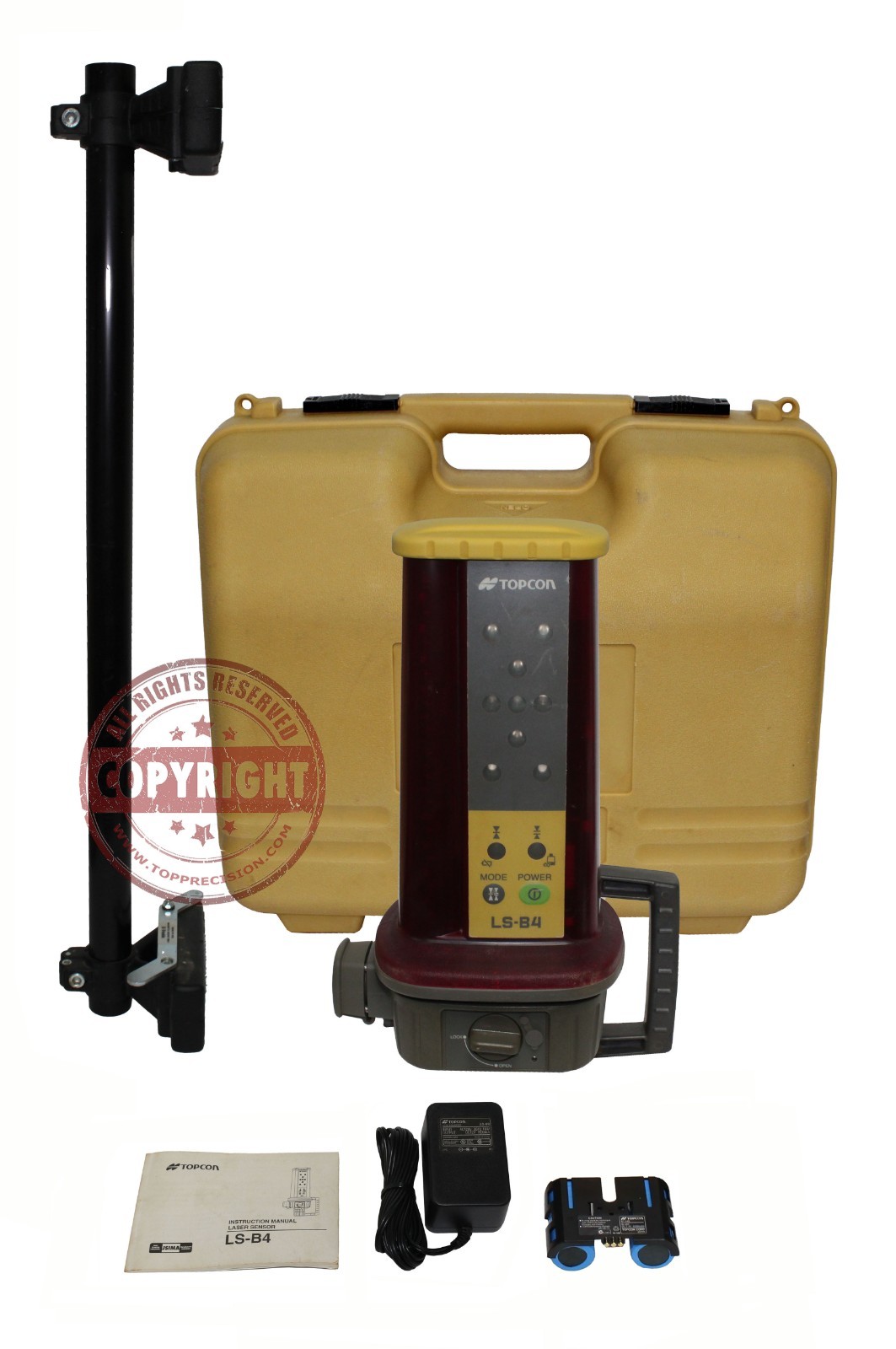 TOPCON LS-B4 LASER RECEIVER,BACKHOE,DOZER,TRIMBLE,SPECTRA,APACHE,MACHINE CONTROL