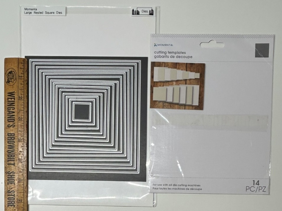MOMENTA Large Nested Square Die Set - 14 Dies - 1" to 5.5" - New in Package NIP