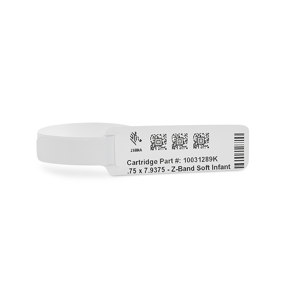 Zebra Z-Band Soft Infant 260 Wristbands/Cartridge 1" x 6" - 10031289K