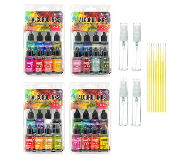 Tim Holtz Alcohol Ink Spectrum 8pk Kit Bundle - 32 Bottles - Bright, Classic,