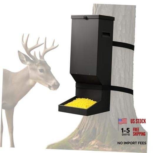 Zonon 11 Gallons Capacity Metal Hanging Deer Feeder Box Steel Automatic