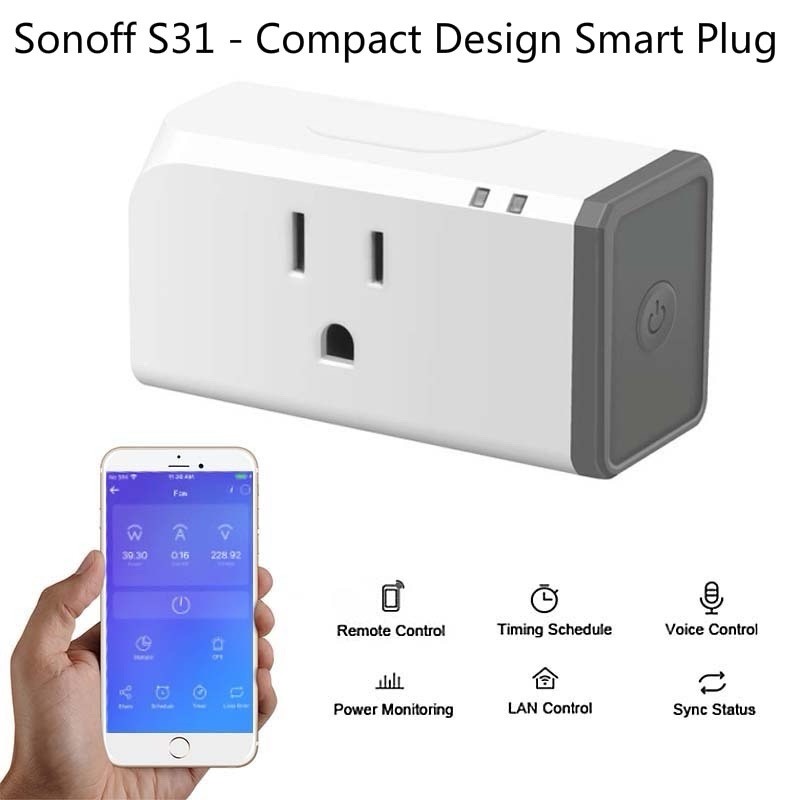 SONOFF S31 US Smart Plug WIFI Socket Switch With Flashed Tasmota Firmware