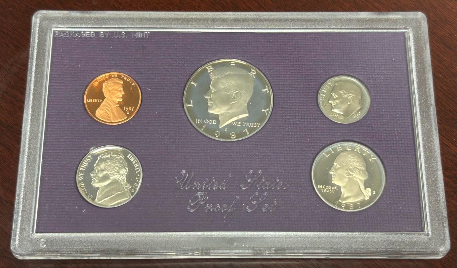 1987-S US Mint Proof Set 5 Coin Set OGP COA Original Government Packaging