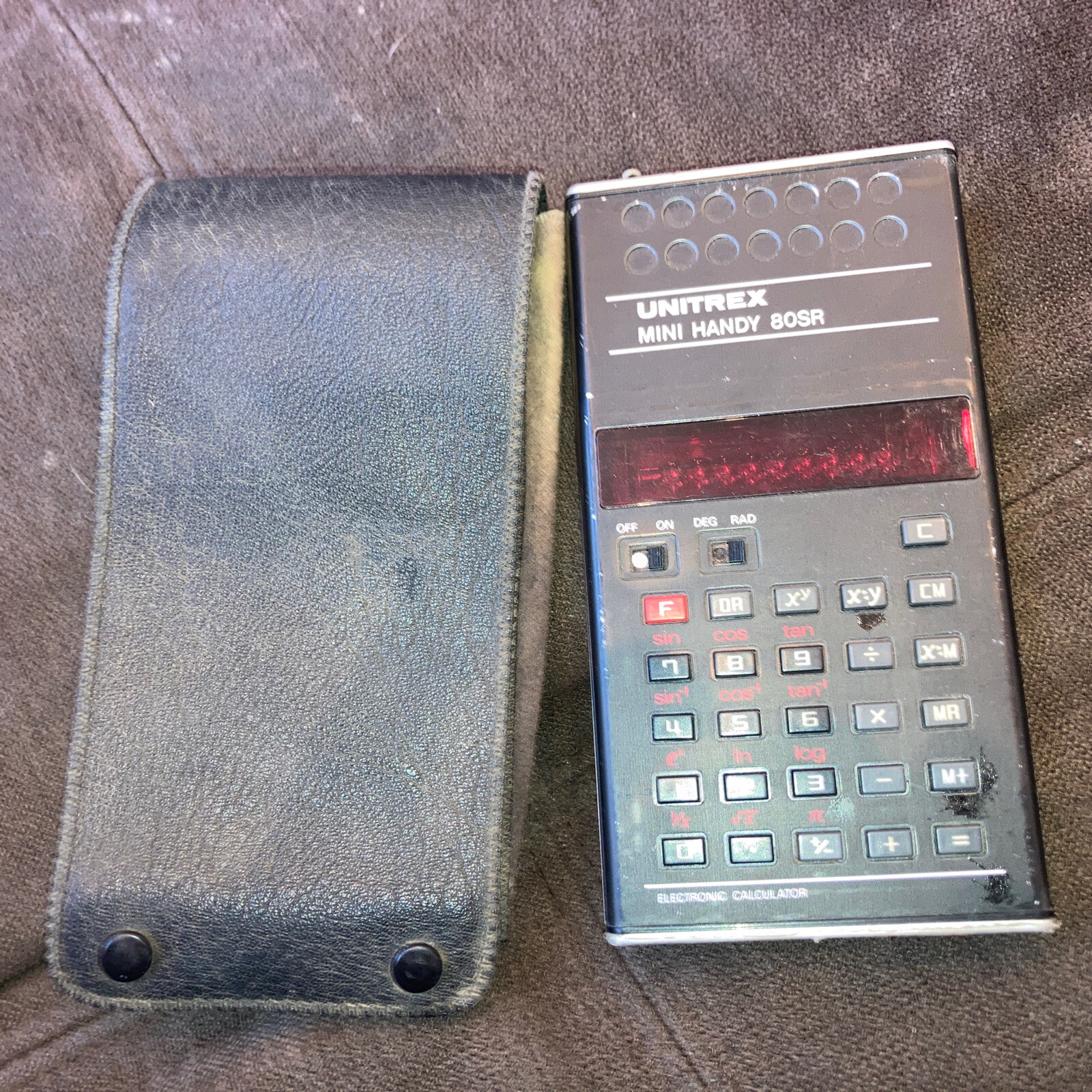 UNITREX 80SR Rare Vintage Calculator RED LED Mini Handy JAPAN For Parts