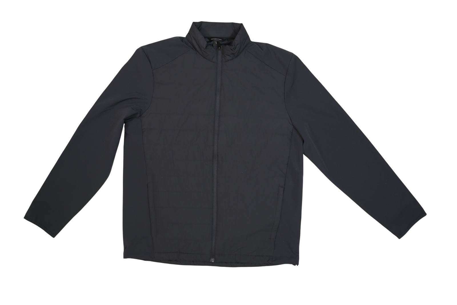 Sport-Tek Jacket Mens Large Black Softshell Insulated Full Zip Lightweight