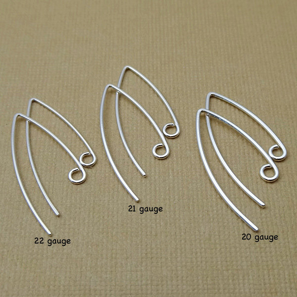 Handmade Hammered Earring Hooks - Sterling Silver Ear Hooks - Flattened Ear Wire