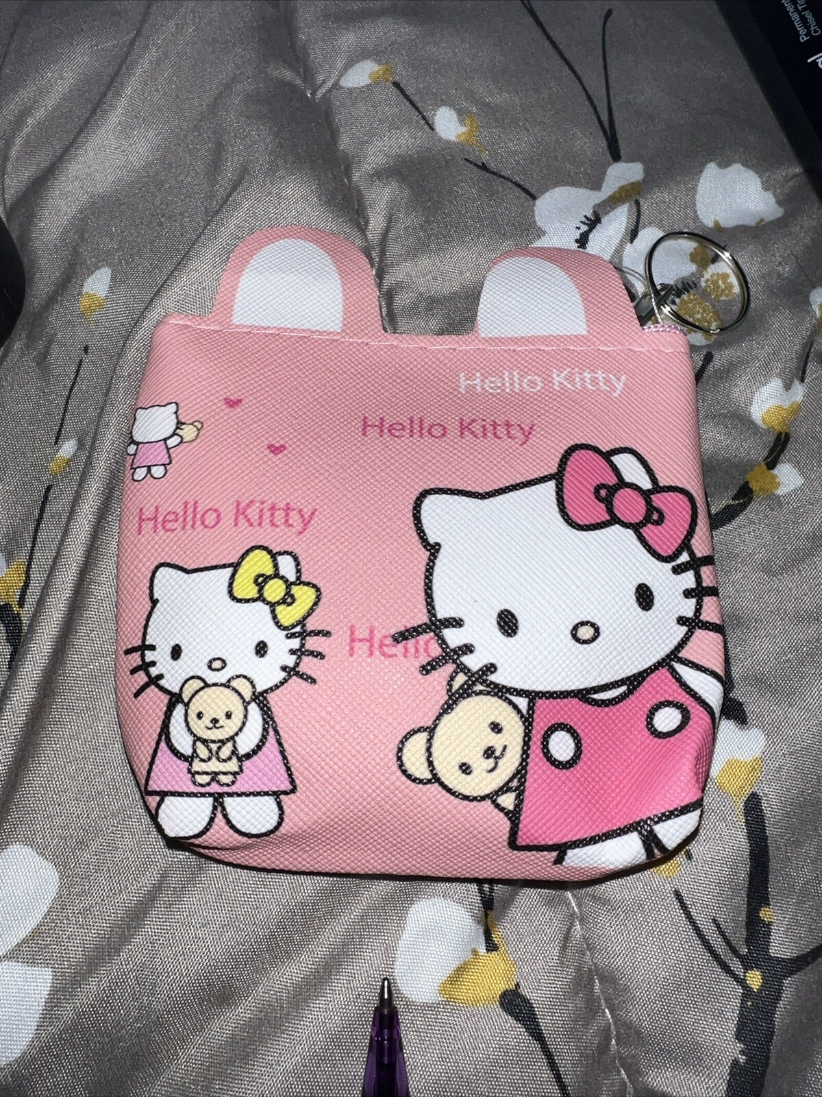 HELLO KITTY Coin Purse Pouch Teddy Bears.   Zippered NWOT