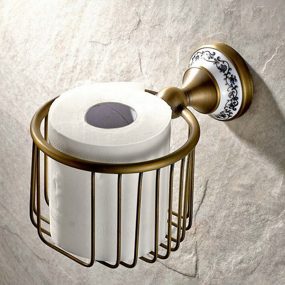 Antique Brass Ceramic Bathroom Accessories Set Bath Hardware Towel Bar szh134