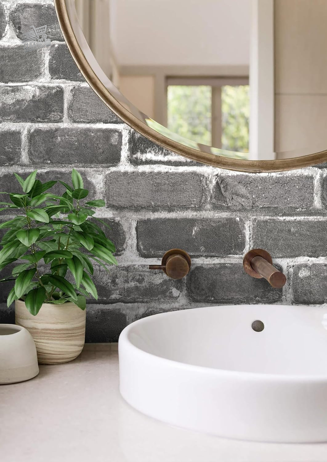 Antique Green Brick Effect 3D Self Adhesive Wallpaper - Wall Cladding