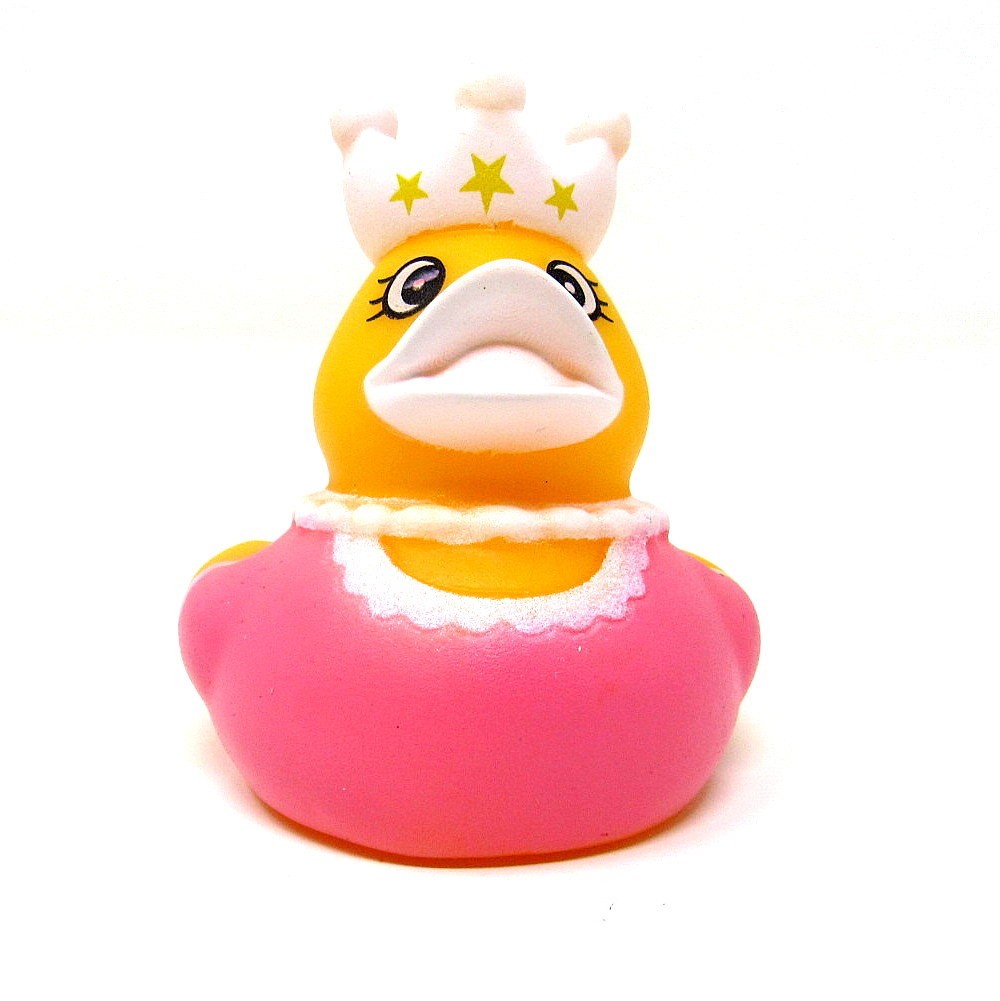 Queen Rubber Duck 2 inch White Crown Pink Dress Collect  4X4 Duckie Collect  noQ