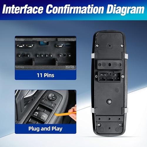 Window Switch, Left Door Master Power Window Switch Fit for 2011-2019 Dodge