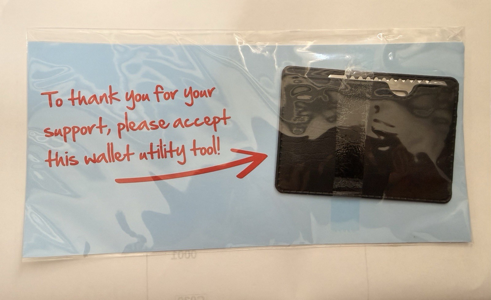Wallet Utility Tool, Metal Blade and Synthetic Leather ,New