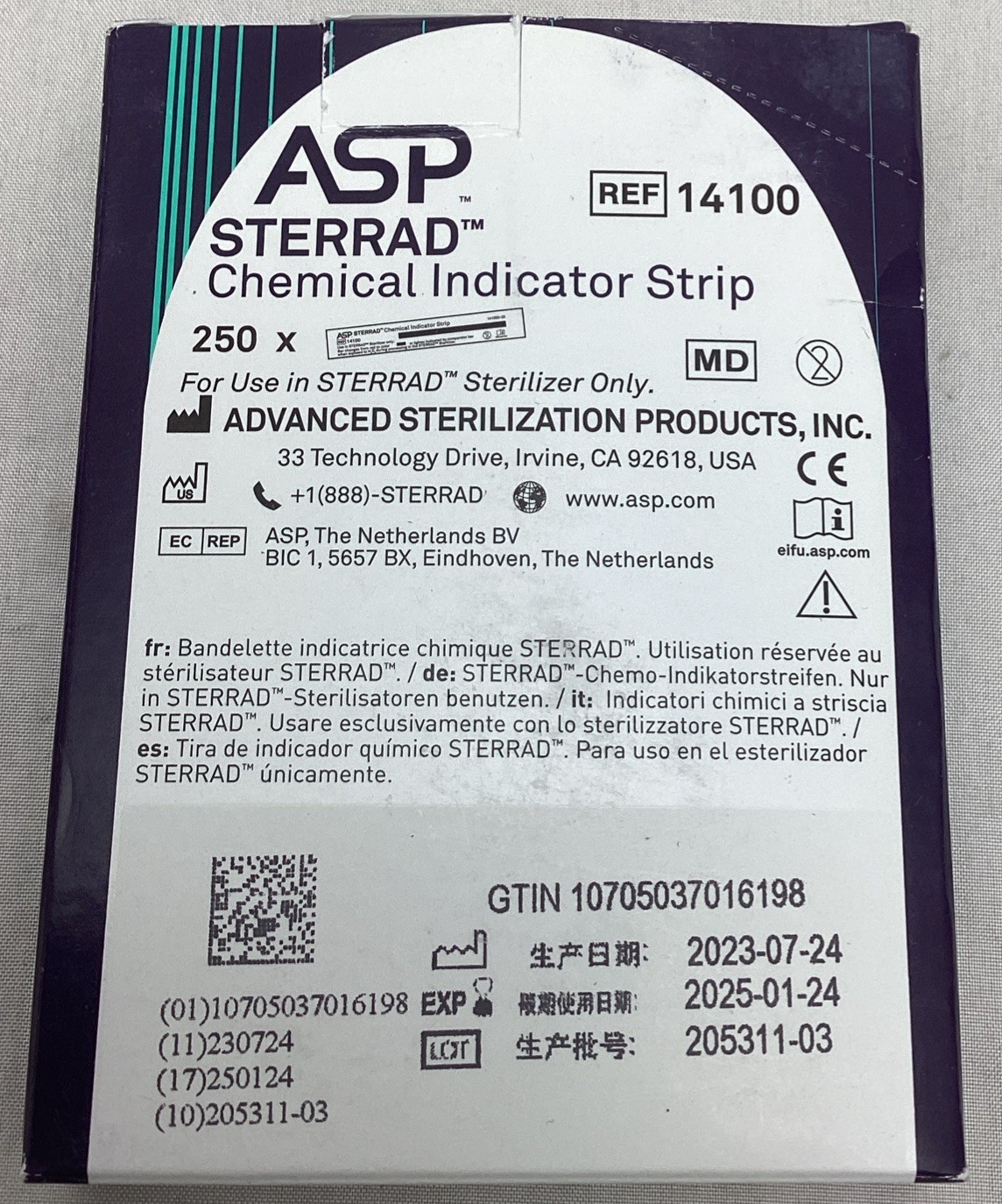 Box Of 250 Strips - ASP STERRAD 14100 Chemical Indicator Sterile Strips