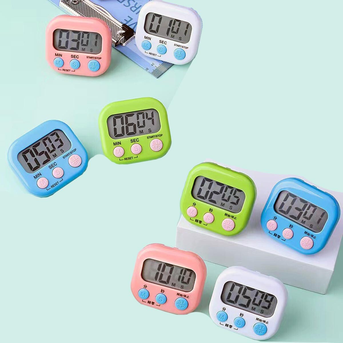 1/8 x Timer Study Work Exercise Training, Outdoor Extra loud sound with switch