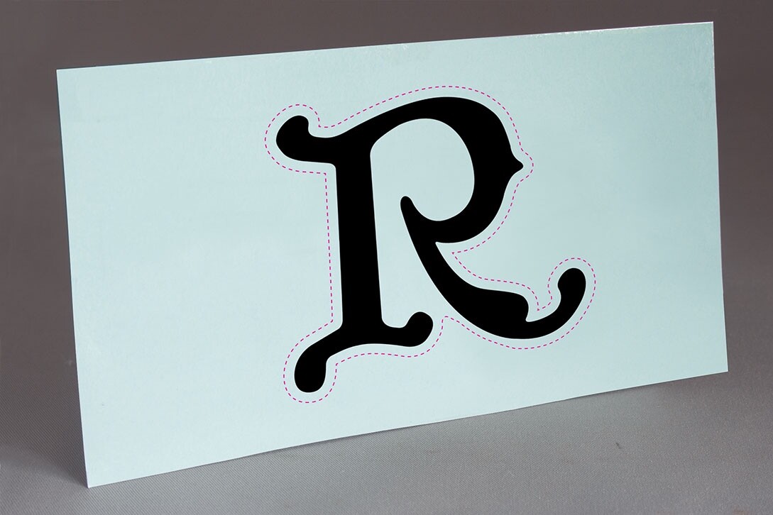 PRE CUT BC RICH BIG BLACK R VERSION WATER SLIDE DECAL for GUITAR HEADSTOCK